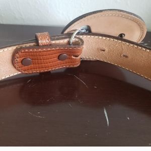 DUN Dee Leather Western Belt Cognac Color